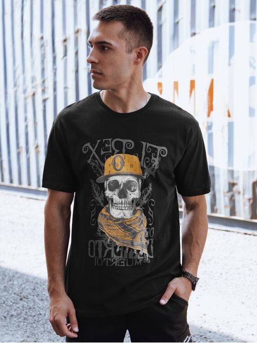 Čierne tričko s výraznou zaujímavou potlačou