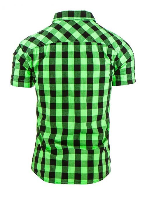 Zelená košeľa s krátkym rukávom pre pánov
