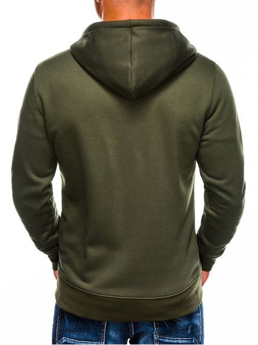 Trendy khaki mikina na zips B977