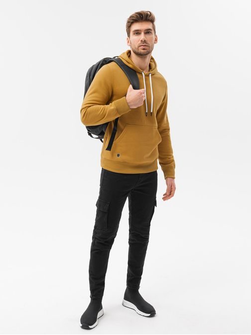 Horčicová mikina s kapucňou B979