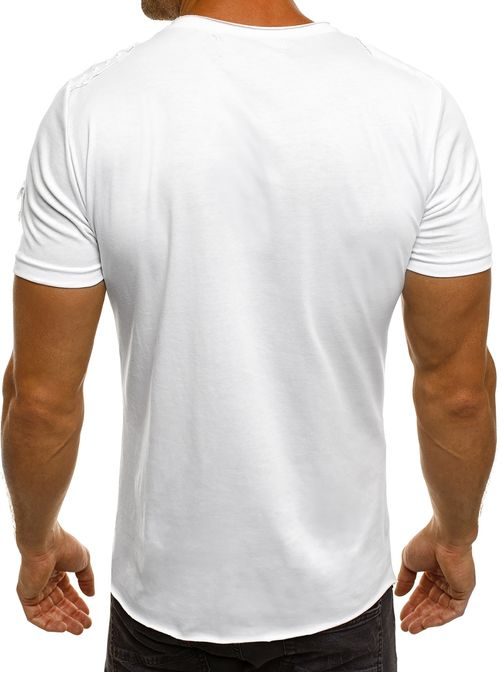 Originálne biele asymetrické tričko BREEZY 716BT