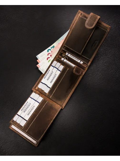 Kožená pánska peňaženka v hnedej farbe WILD