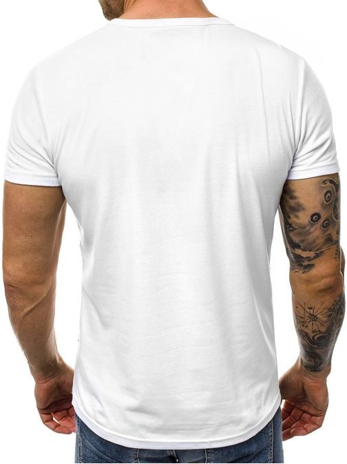 Atraktívne pánske tričko biele  JS/SS813