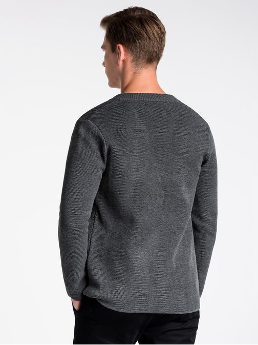 Jedinečný šedý sveter e168