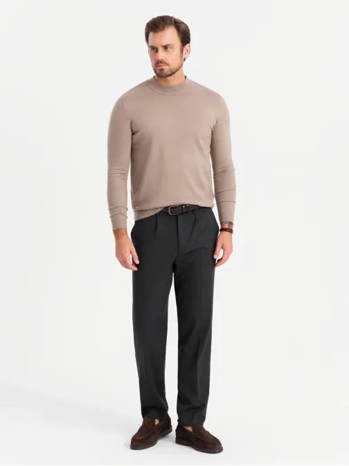 Trendy béžový polorolák V3 SWTN-0125