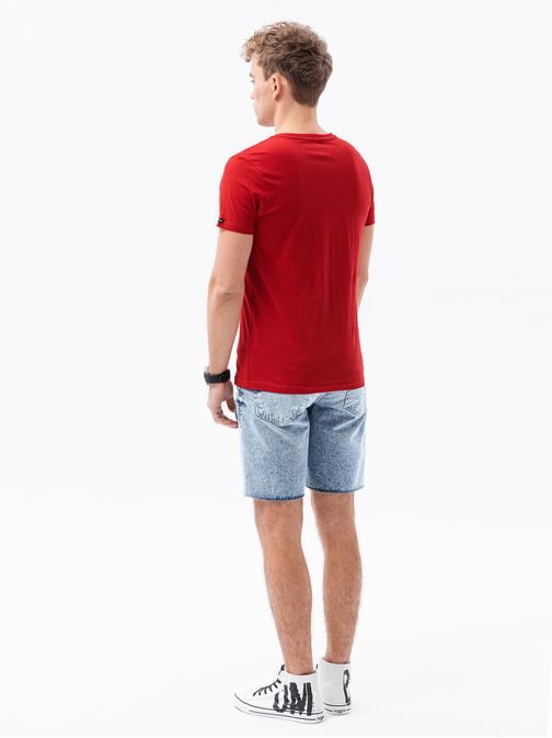 Jednoduché červené tričko S1369