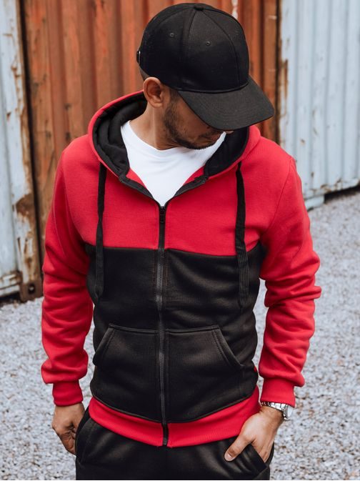 Červeno-čierna pánska tepláková súprava