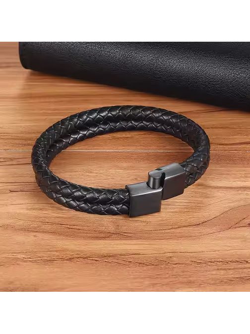 Dvojitý čierny pánsky náramok