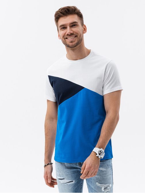 Originálne modré trikolórne tričko V4 S1640