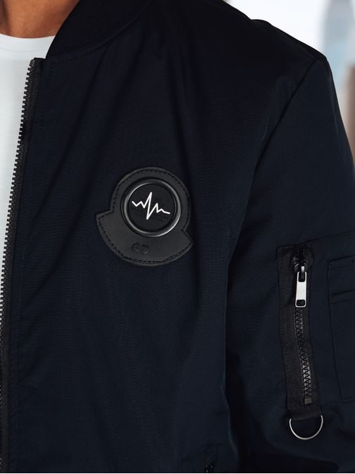 Moderná modrá bomber bunda