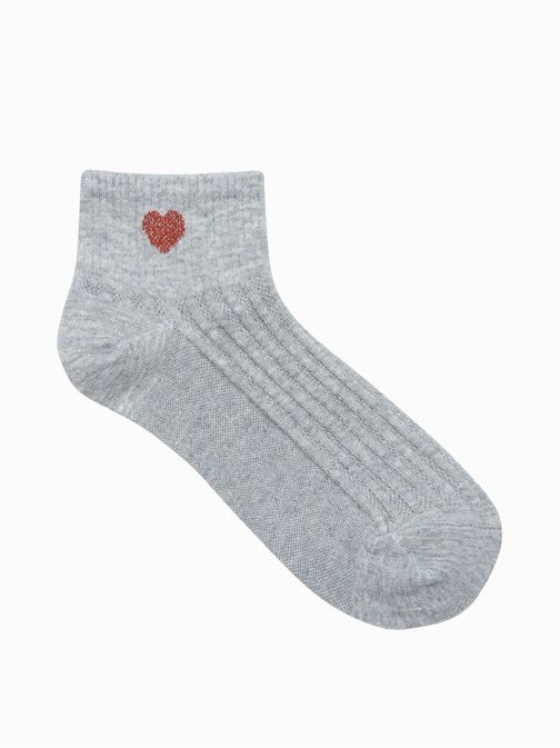 Dámske bavlnené šedé ponožky Love ULR098