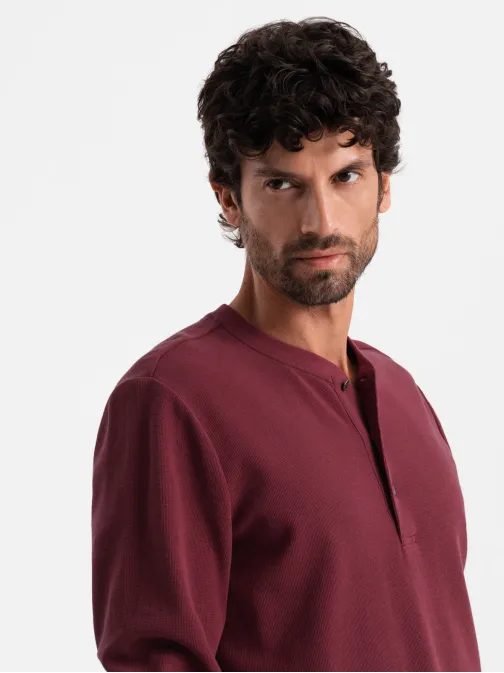 Vínové úpletové pánske tričko V2 LSCL-0120