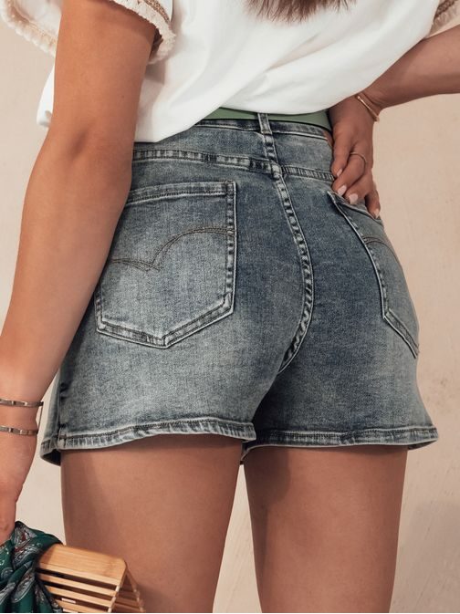Krásne modré dámske rifľové kraťasy Fashionfit