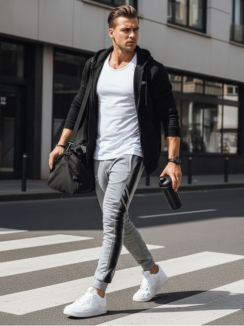 Pohodlné šedé trendy tepláky