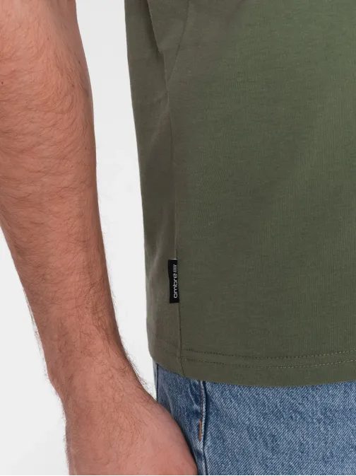 Khaki bavlnené tričko V6 TSBS-0146