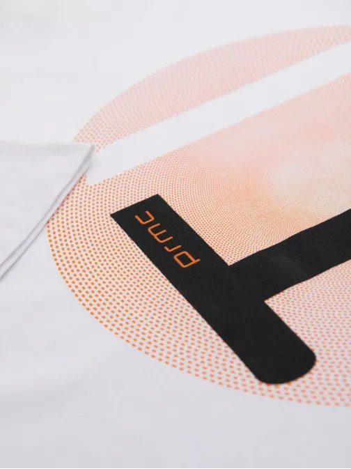 Biele pánske tričko s trendy potlačou V1 TSPT-0245