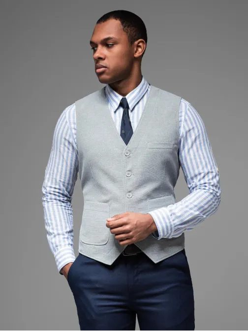 Elegantná šedá pánska vesta V2 BLZV-0146