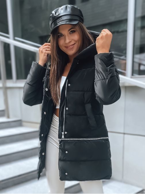 Nádherná dámska zimná bunda v čiernej farbe Diamon Premium