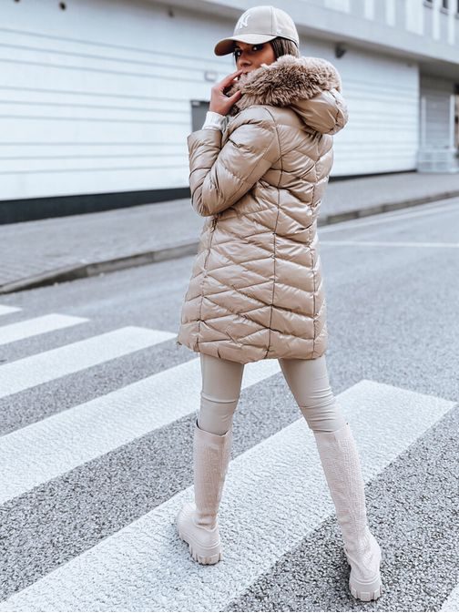 Krásna dámska béžová bunda Crystal