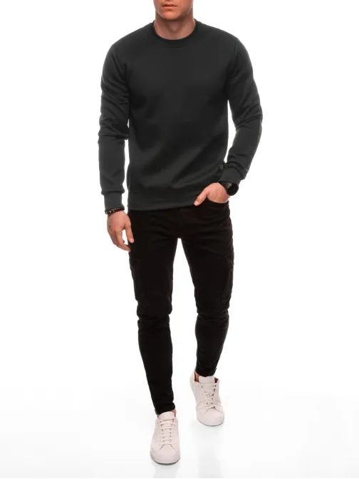 Basic čierna mikina bez kapucne B1710