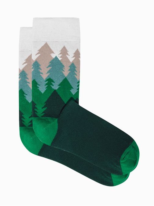 Zelené pánske ponožky Les U149