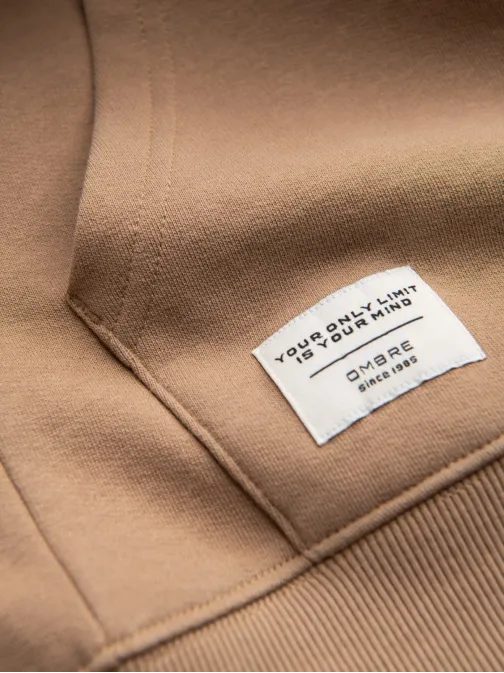 Základná hnedá mikina na zips V2 SSBZ-0178