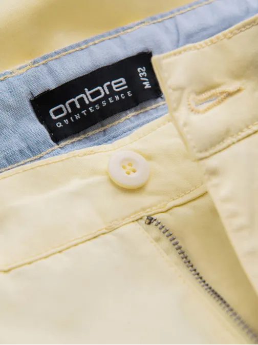 Žlté chinos kraťasy s lemom V7 W421