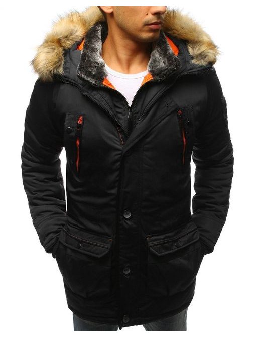 Čierna pohodlná zimná bunda