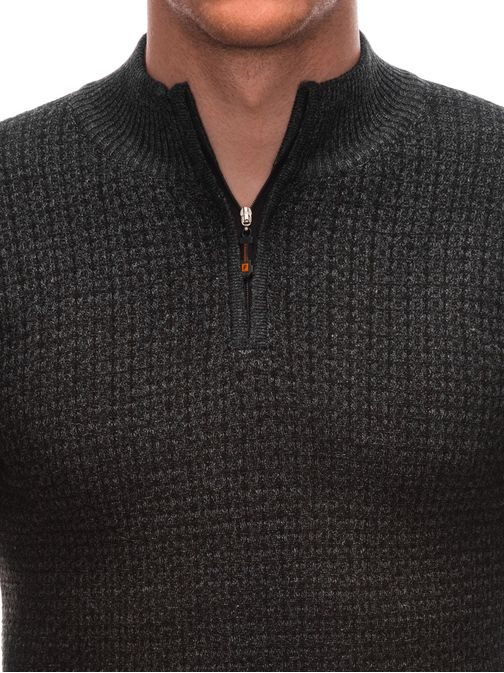 Elegantný pánsky sveter v grafitovej farbe E234