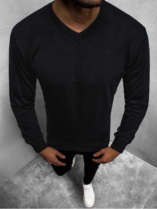 Pohodlný pánsky sveter čierny O/KV04Z