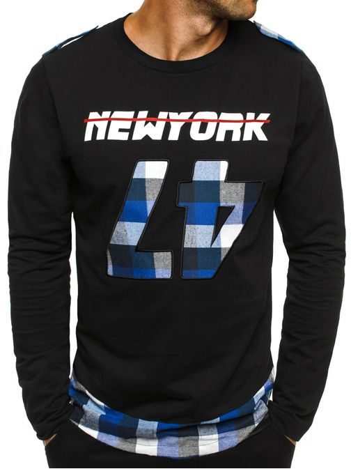 Čierno-nebeské štýlové tričko NEW YORK ATHLETIC 757