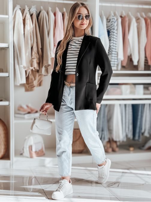 Čierne dámske ležerne sako CLASSVENT