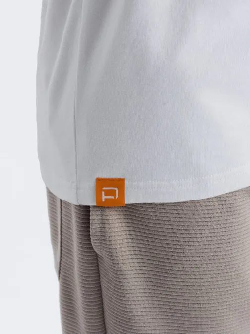 Bavlnené pánske tričko bielo-sivé s1623