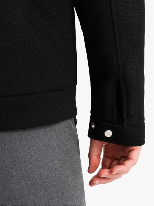 Trendy čierna motorkárska bunda V2 JALP-0157