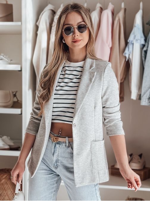 Ležérne dámske sako sivej farby CLASSVENT