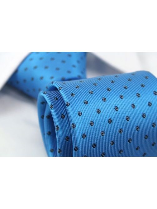 Nebesky modrá pánska kravata so vzorom