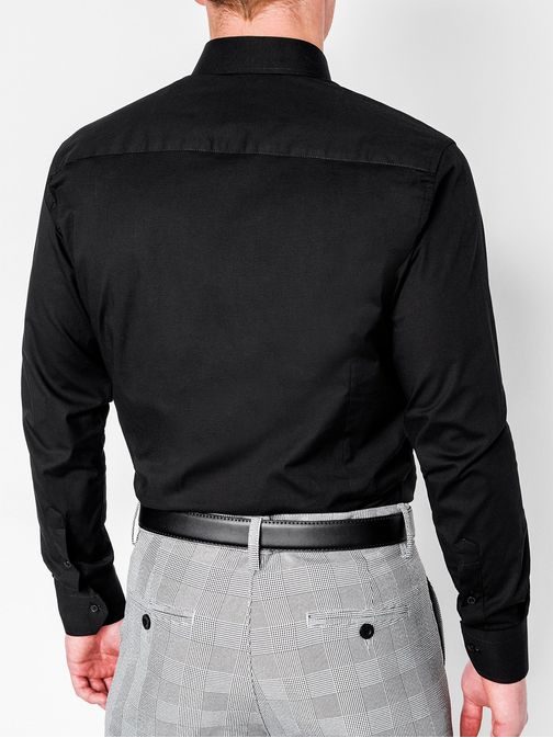 Jednoduchá čierna elegantná košeľa k219