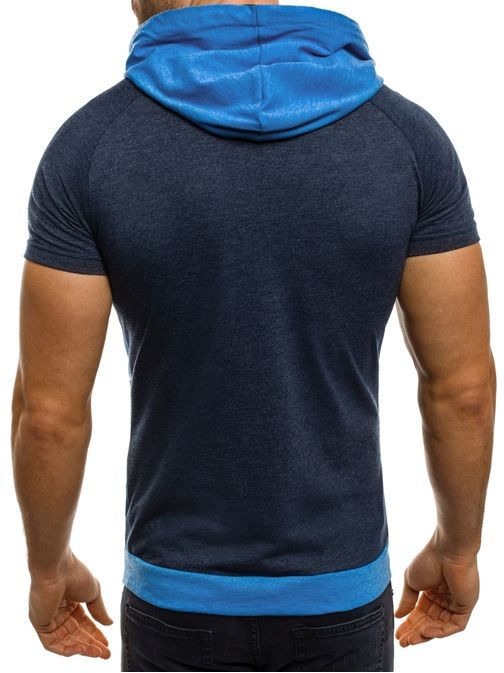 Štýlové modré tričko s bočným zipsom  ATHLETIC 1102
