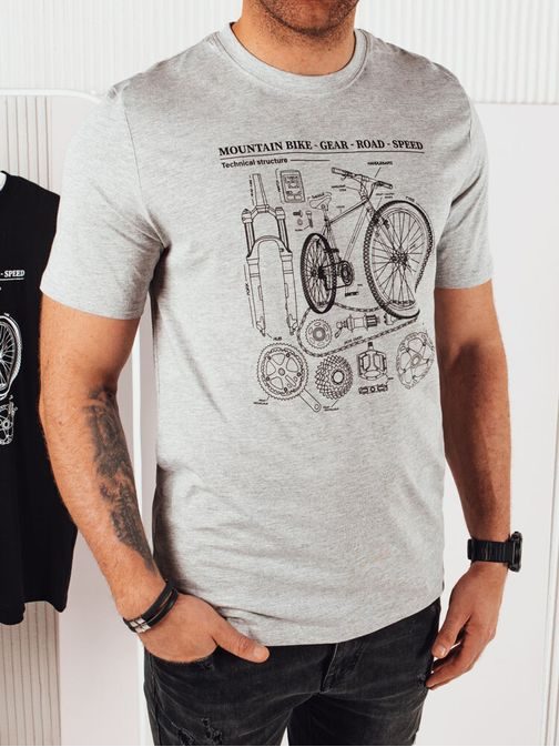 Trendy šedé tričko pre cyklistov