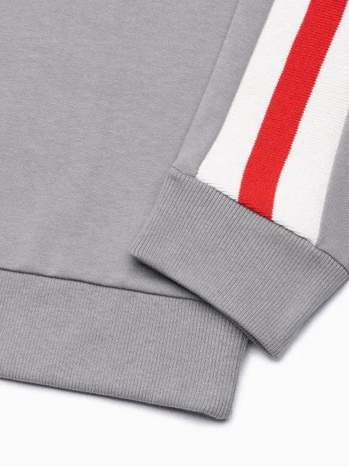 Šedá mikina bez kapucne B1279