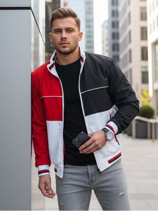 Prechodná biela bunda v štýlovom prevedení