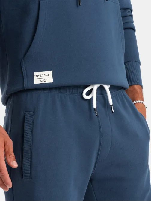 Tepláková tmavo modrá súprava (mikina+kraťasy) V4-Z75