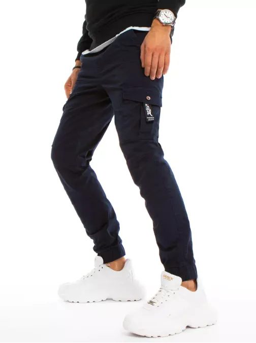 Trendové kapsáčové nohavice v granátovej farbe