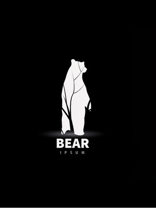 Čierne tričko s potlačou bear