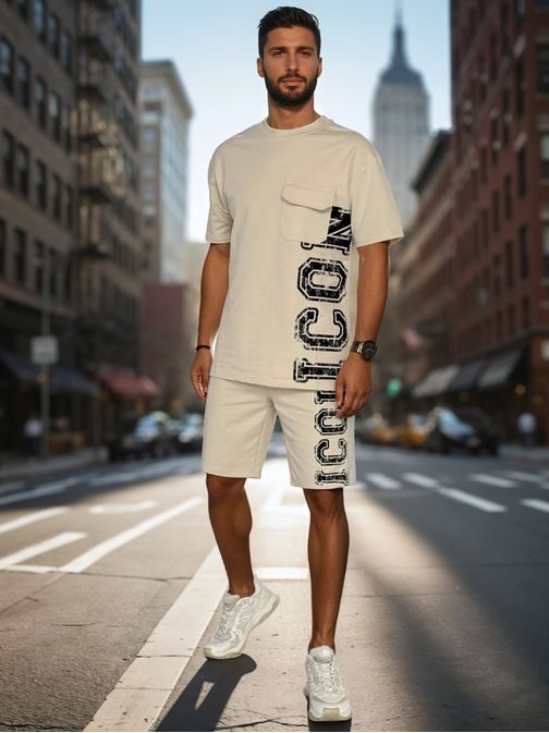 Štýlový pánsky komplet ICON v béžovej farbe