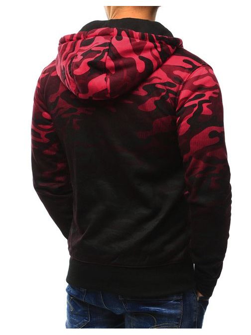 Čierno-červená mikina v módnom dizajne