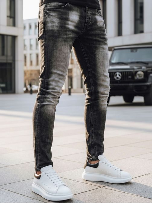 Vyblednuté čierne rifle pre mužov