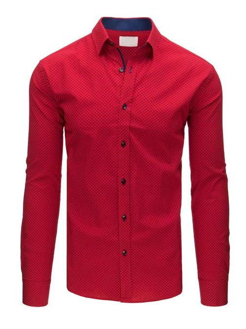 Atraktívna červená košeľa s dlhým rukávom
