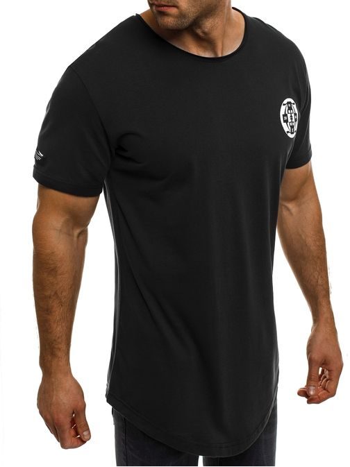 Čierne tričko s oválnym strihom ATHLETIC 1104