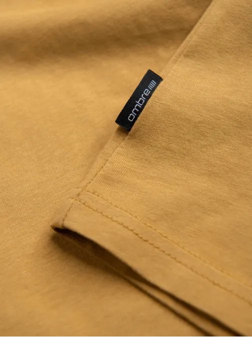 Bavlnené pánske tričko vo výraznej horčicovej farbe  V8 TSBS-0145